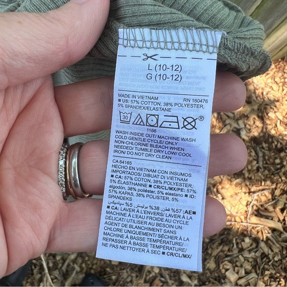 Olive Green 3/4 Sleeve Ribbed Dress Girls Fall EUC - Picture 6 of 6